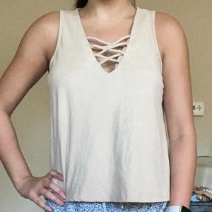 Suede Criss-Cross Top